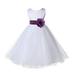 Ekidsbridal White Tulle Rattail Edge Flower Girl Dress Pretty Princess Formal Evening Elegant Mini Bridal Gown for Wedding 829S M