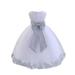 Ekidsbridal Wedding Pageant Rose Petals White Tulle Junior Bridesmaid Toddler Dress Summer Easter Dress First Communion Girls Clothing Holiday Recital Dress Princess 302T 6-9m Flower Girl Dress