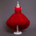 Zpanxa Toddler Girls Princess Dress Little Girls Party Wedding Formal Dress Flower Tail Dress Net Gauze Dress Kids Pageant Flower Girl Sleeveless Dress Birthday Gifts for Girls Red (6-7 Years)