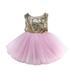 Shuttle tree Kids Baby Girls Flower Party Sequins Dress Gown Bridesmaid Dresses Birthday Dress