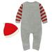 Dadaria Onesies for Baby 3-18Month Newborn Girls Boy Baby Christmas Long Sleeve Romper Girls Suit Stripe Trousers Suit Red 9-12Months Baby