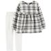 Allbrand365 Infant Girl s Metallic Plaid Tunic and Glitter Leggings Gray Size 9 Months