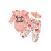ZIYIXIN 3Pcs Newborn Baby Girls Autumn Clothes Long Sleeve Romper Tops+Floral Pants+Headband Outfits Pink 18-24 Months