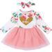 Sinhoon Toddler Baby Girl Dresses Outfits Floral Long Sleeve Tutu Dress Ruffled Skirt 1st Birthday Clothes