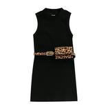 TheFound Summer Fashion Girls Dress With Belt Bags 3 Colors Solid Strap Sleeveless Knit Straight Sundress