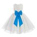 Ekidsbridal Ivory Lace Organza Flower Girl Dress with Colored Sash Beauty Pageant for Toddlers Junior Bridesmaid 186T 4