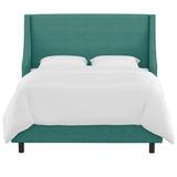 Mercury Row® Bernadine Upholstered Low Profile Standard Bed Polyester/Metal in Green/Gray/Black | 56 H x 46 W x 80 D in | Wayfair