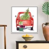 The Holiday Aisle® Christmas Cars III by Jennifer Paxton Parker - Painting Print on Canvas in Green | 26 H x 26 W x 1.75 D in | Wayfair