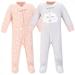 Hudson Baby Infant Girl Fleece Zipper Sleep and Play 2pk Pink Cloud 0-3 Months