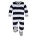 Burt s Bees Baby Newborn Baby Boys Rugby Stripe Organic Cotton Sleep N Play Footed Pajamas (NB-9M)