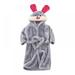Kids Little Boys Girls Coral Fleece Bathrobe Unisex Kids Robe Pajamas Sleepwear Cartoon Print Bathrobe 1-7 Years