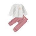 Fanvereka Unisex Baby Long Sleeve Tops + Trousers Elastic Waist Drawstring Classic Round Neck Spring Clothing