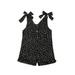 Baby Girls Polka Dots Jumpsuit Sleeveless Button Strap Romper V-neck One-piece Summer Clothes