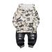 KIMI BEAR Toddler Baby Boys Outfits 3T Toddler Boy Autumn Outfits 4T Toddler Boy Casual Letter Print Hooded Long Sleeve Hoodie + Patch Denim Pants 2PCs Set Multi-color