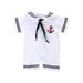Sunisery Newborn Baby Boys Girls Short Sleeve Bodysuit Anchor Sailor Romper Jumpsuit Summer Outfits White 0-6 Months
