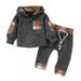 Newborn Baby Boys Fall Clothes Long Sleeve Hoodie Sweatshirt Toddler Babies Outfit Plaid Pant Set Infant Jumpsuit for Boy