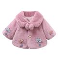 Verugu Toddler Baby Girls Boys Winter Coat Thicken Warm Jackets Baby Hooded Snow Outwear Coat Kids Solid Color Plush Cute Strawberry Keep Warm Winter Hoodie Thick Coat Cloak Purple 9-12 Months