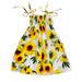 nsendm First Dresses for Girls 7-16 Toddler Kids Girls Floral Bohemian Sunflowers Dresses for 3 Year Old Girls White 5 Years