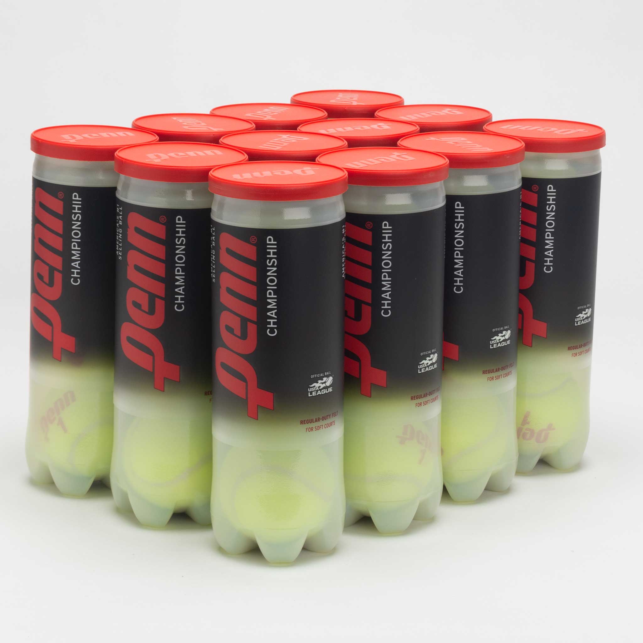 Penn Championship Regular Duty 12 Cans Tennis Balls - Penn