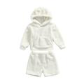 IZhansean Autumn Winter Toddler Baby Girls Boys Clothes Wool Fur Ear Hooded Long Sleeve Tops Shorts Pants Set White 18-24 Months