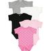 Rabbit Skins Baby Bodysuits Girls & Boys Newborn to 24 Months 5-Pack Set Snap Closure Multi-color Cotton Flamingo: Heather/White/Black/Pink/Raspberry Dot Newborn