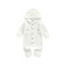 Fanvereka Unisex Newborn Baby Boy Girl Hooded Knitted Romper Solid Onesie Pajamas Waffle Cotton Jumpsuit Outfit Clothes