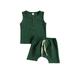 Kiapeise Baby Boy Summer Sleeveless Tank + Elastic Waist Shorts with Pockets