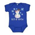 Inktastic Let It Snow Cute Snowman in Hat and Scarf Boys or Girls Baby Bodysuit