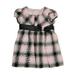 Infant Toddler Girls Pink Black Plaid Bow Christmas Holiday Party Dress 24M