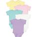 Rabbit Skins Baby Bodysuits Girls & Boys Newborn to 24 Months 5-Pack Set Snap Closure Multi-color Cotton Spring It On: Banana/Pink/Chill/White/Lavender 6 Months