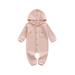 Toddler Baby Boy Girl Romper Long Sleeve Buttons Hooded Jumpsuit One Piece Clothes