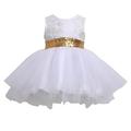 Hopiumy Toddler Girls Formal Dress Gown Sequins Bowknot Backless Princess Party Dresses