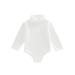 One opening Infant Baby Spring Romper Solid Color Long Sleeve Turtleneck High Stretch Jumpsuit for Boys Girls