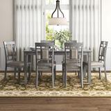 Lark Manor™ Carpentier 6 - Person Dining Set Wood/Upholstered in Brown/Gray | Wayfair 18676B185078467BA2604E33BBEA8E9A