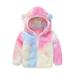Verugu Baby Hooded Plush Jacket Toddler Boys Girls Hoodie Cute Bear Ear Warm Sweatshirt Fall Winter Zip Up Jacket Infant Baby Teddy Thick Coat Multicolor 12-18 Months