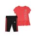 Adidas Infant Girls Salmon Pink Tunic & Capri Legging Athletic Sports Outfit 18m