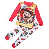 Caitzr Toddler Baby Boys Sleepwear Long-Sleeved Round Neck Top Trousers Pajamas Set