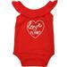 Infant Girls Red Ruffle Love The Planet Bodysuit Creeper Baby Shirt 9 Months