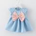 Summer Baby Girls Bow-knot Mini Dress Sleeveless Party Dresses