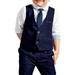 4pcs Kid Baby Boy Gentleman Suit Waistcoat+Tie+Shirt+Pants Outfit Clothes Set