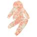 Calsunbaby Toddler Girls Tie Dye Outfits Sets Baby Girl Hoodies and Pants Baby Girl 2pcs Outfits Sets Beige/Yellow 18-24 Months