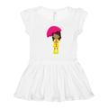 Inktastic African American Girl Yellow Raincoat Umbrella Girls Toddler Dress