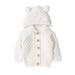 Brilliantme Newborn Baby Girls Boys Knit Cardigan Ear Hooded Sweater Infant Button-Down Cotton Outwear