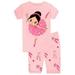 Elowel Girls Ballerina 2 Piece Pajama Set 100% Cotton (Toddler Little & Big Girls)