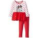 Disney Little Girls Minnie Mouse 2 Piece Heart Long Sleeve Legging Set Chinese Red 3T