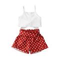 Seyurigaoka Toddler Baby Girl Clothes Summer Suit Sleeveless Vest Top Dots Shorts Kids Clothing Set