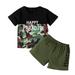 TAIAOJING Baby Girl Boy Clothes Set Toddler Kids Summer Hawaii Beach Short Sleeve Camouflage T Shirts Tops + Shorts Set 0-4 Years Fall Outfits 18-24 Months