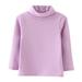 SYNPOS Little Girl Turtleneck Basic Solid Color Pullover Blouse Long Sleeve Tee Shirt Winter Outfit