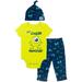 Disney Pixar Monsters Inc. Mike Infant Baby Boys Bodysuit Pants and Hat 3 Piece Outfit Set Newborn to Infant