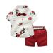 Boy Set 1Y-7Y Baby Boy Kids Wedding Formal Suit Bowtie Gentleman Tops+Shorts Outfit Clothes